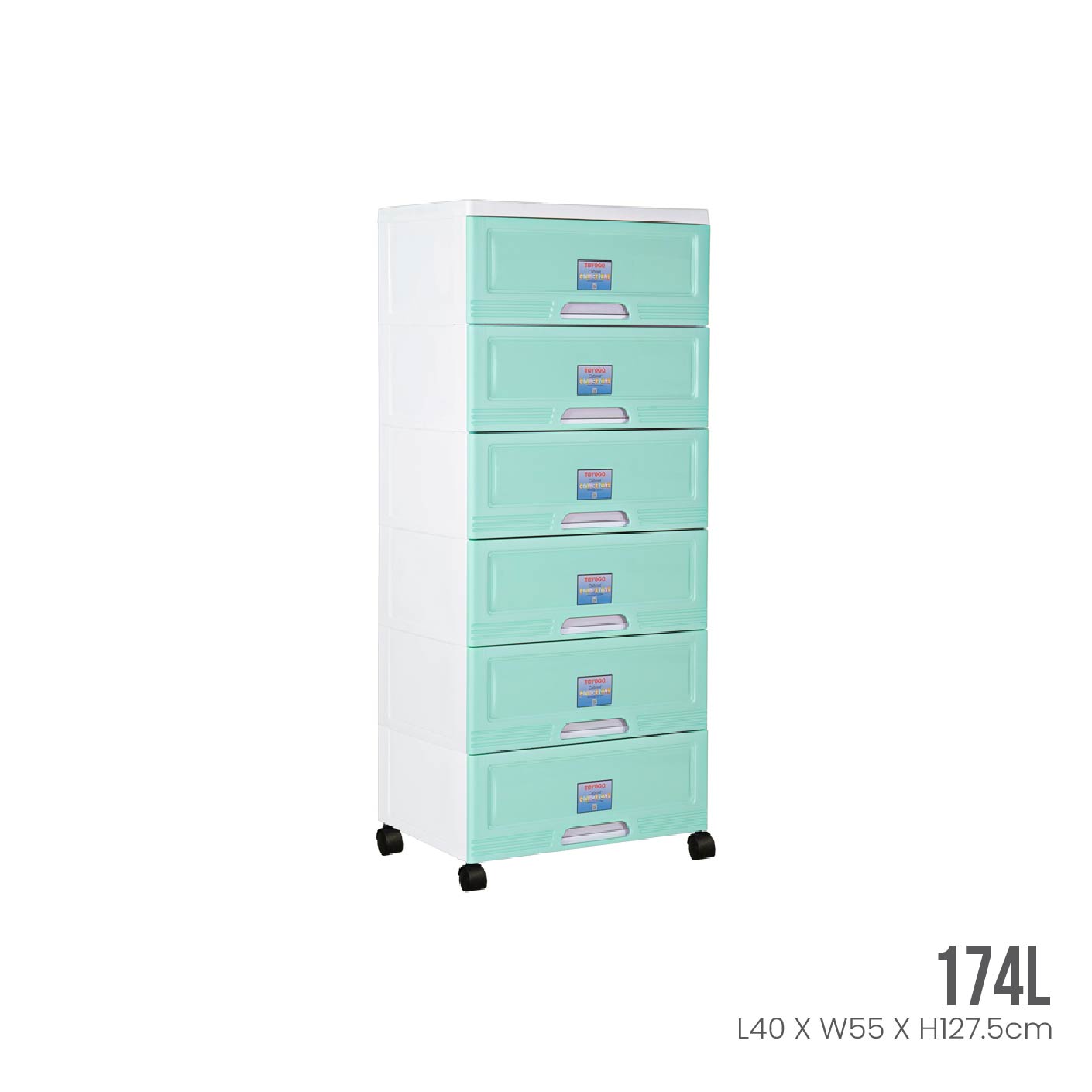 Plastic Drawers Dresser,Storage Cabinet with 6 Drawers 4 Wheels