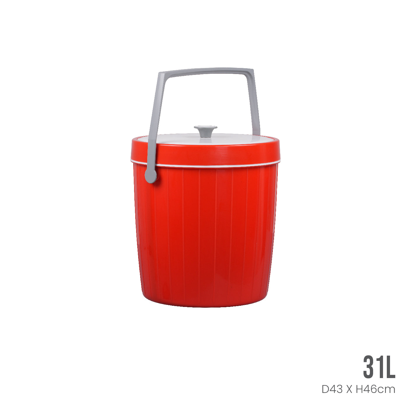 Red Color 100L Plastic Food Storage Buckets With Lids And Handle