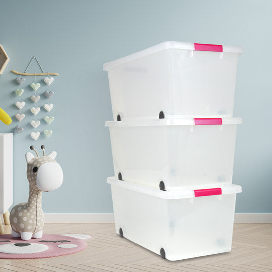 Long storage bins online with wheels